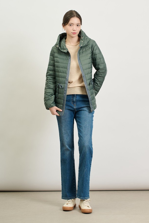 BCBG - 패딩 - [25SP] 스트링 후드 다운 - KHAKI B5S1F80145