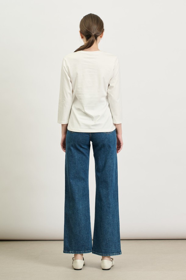 BCBG -  - [25SP] 크라운 프린트 티셔츠 - WHITE B5S1X41010