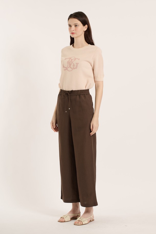 BCBG - 롱/미디팬츠 - [25SU] 허리스트링 팬츠 - BROWN B5B4P38774
