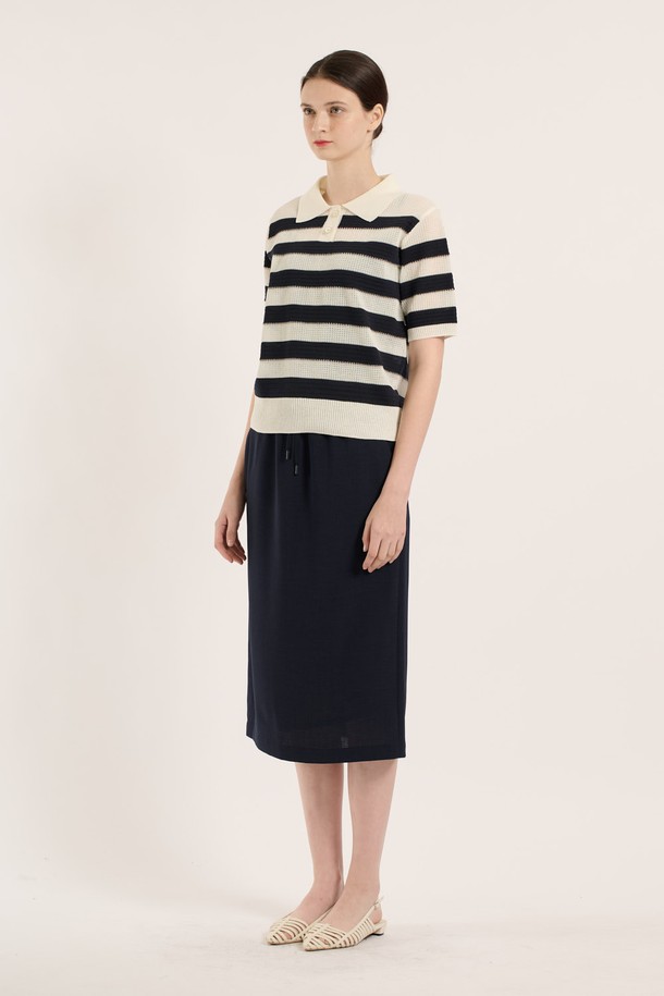 BCBG - 스웨터 - [25SM] 티에리 단가라 풀오버 - DARK NAVY B5B4K48256