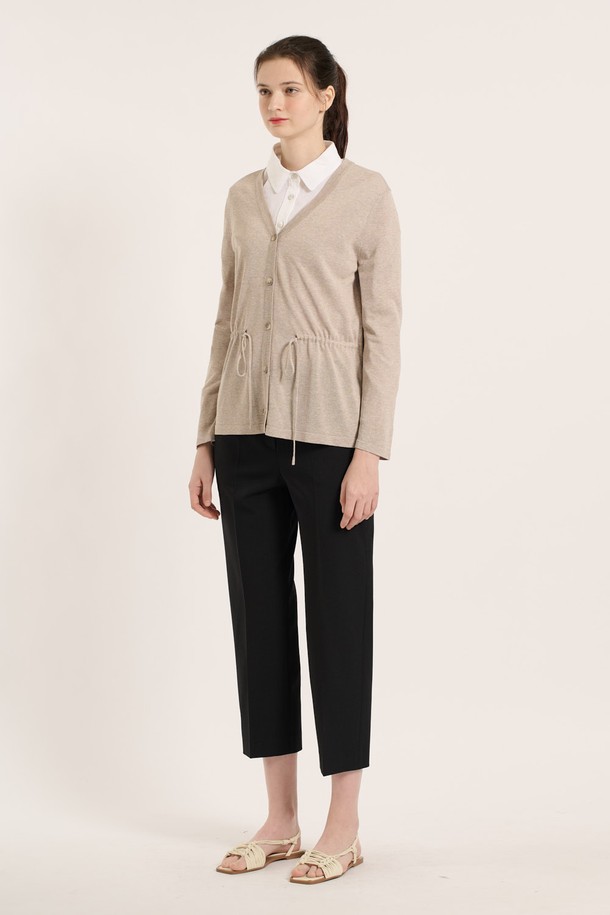 BCBG - 가디건 - [25SM] 웨이스트 스트링 가디건 - M BEIGE B5B4K11472