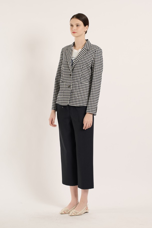BCBG - 자켓 - [25SM] 체크 싱글 자켓 - DARK NAVY B5B4J13156