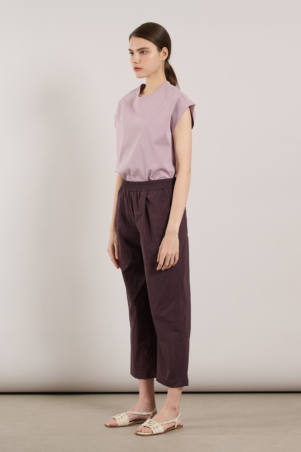 ALL&SUNDRY - 롱/미디팬츠 - [25SU] 밴딩 베기팬츠 - DARK PURPLE A5M3P37664