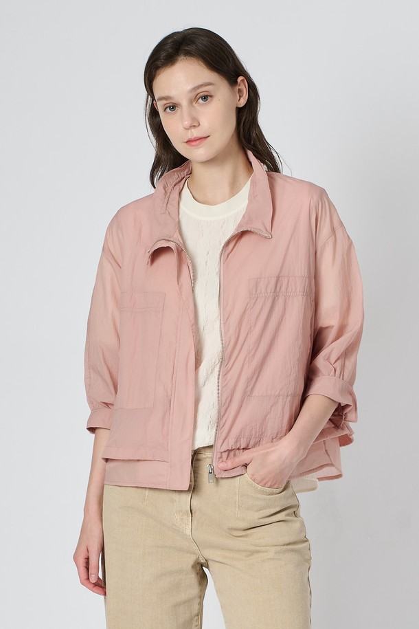 BCBG - 점퍼 - [24FA]하이넥 라이트 점퍼 - Light Pink B4F7R17121