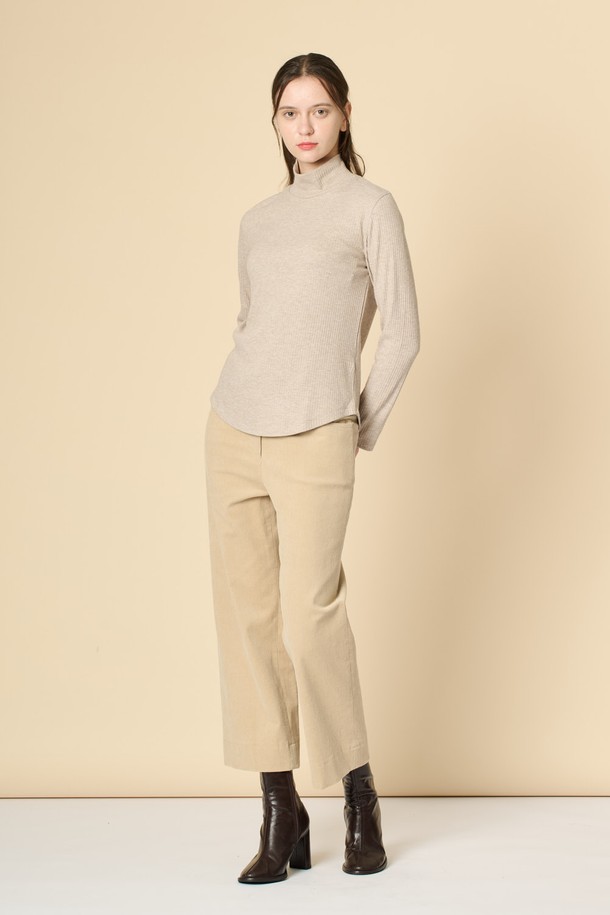 BCBG - 긴소매 티셔츠 - [24WT] 베이직 터들 티셔츠 - M BEIGE B4W9X40172