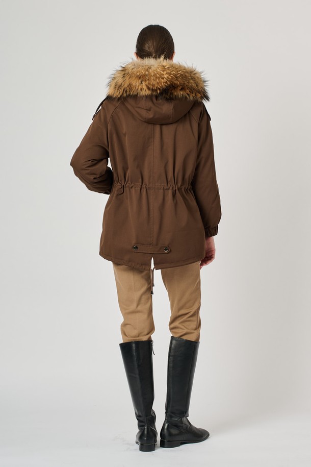 BCBG - 점퍼 - [24WT]라쿤래빗야상 점퍼 -  BROWN B4W9G87574