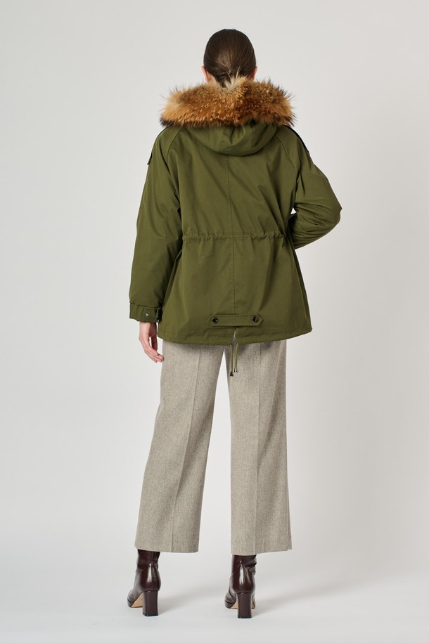 BCBG - 점퍼 - [24WT]라쿤래빗야상 점퍼 - KHAKI B4W9G87545