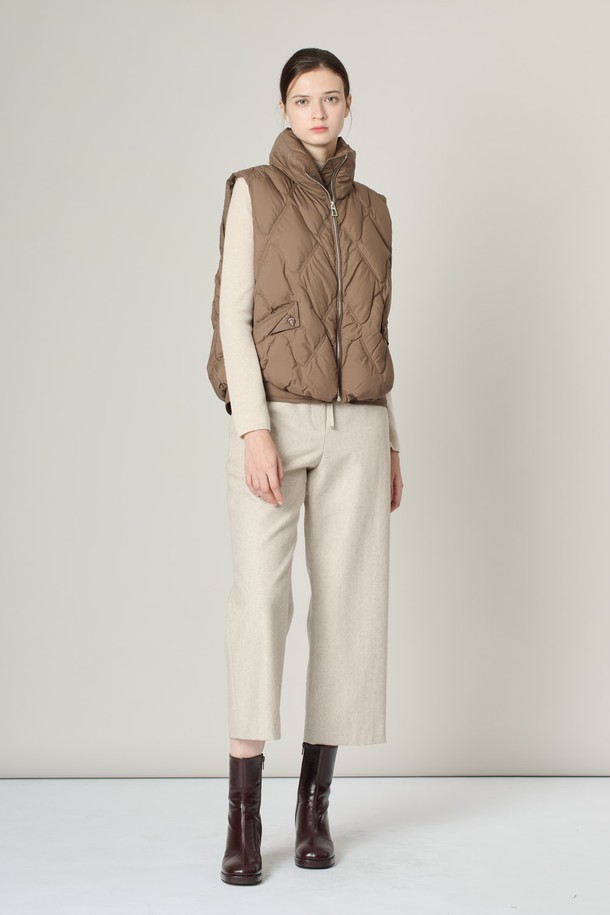 ALL&SUNDRY - 베스트 - [24WT]하이넥 구스 VEST - BROWN A4W9G87074