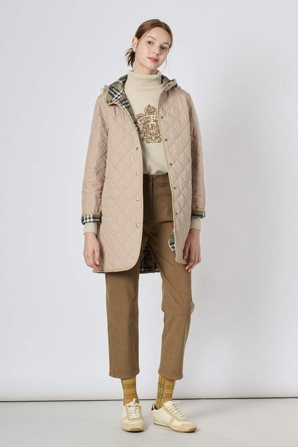 BCBG - 점퍼 - [24WT] 후드 퀼팅 점퍼 - M BEIGE B4W9R17072