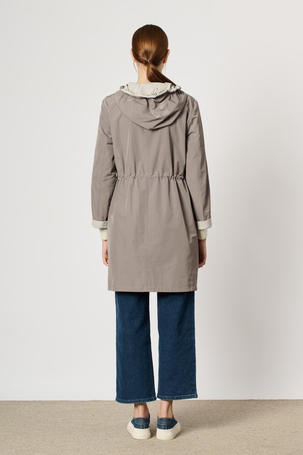 BCBG - 점퍼 - [24FA] 후드 스트링 점퍼 - DARK GRAY B4F8R15017