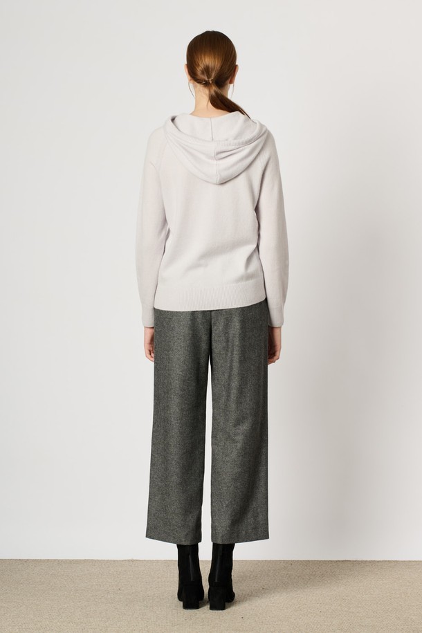 BCBG - 스웨터 - [24WT] 울 캐시 블랜딩 후드 니트 탑 - LIGHT GRAY B4W9K40215