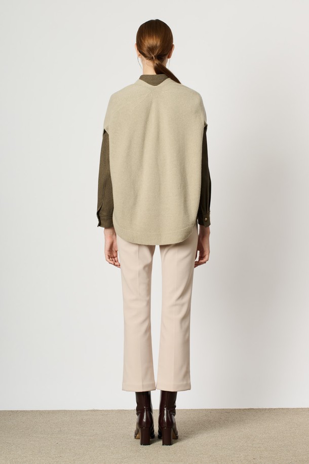 BCBG - 베스트 - [24WT] 캐시 블랜드 니트 베스트 - LIGHT KHAKI B4W9K50381