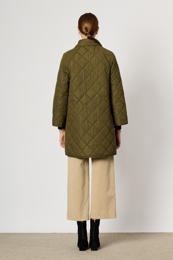 BCBG - 패딩 - [24WT] 퀼티드 패딩 점퍼 - KHAKI B4W9R12545