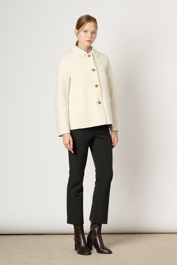 BCBG - 자켓 - [24WT] 울 핸드메이드 카라 자켓 - IVORY B4W9J12013