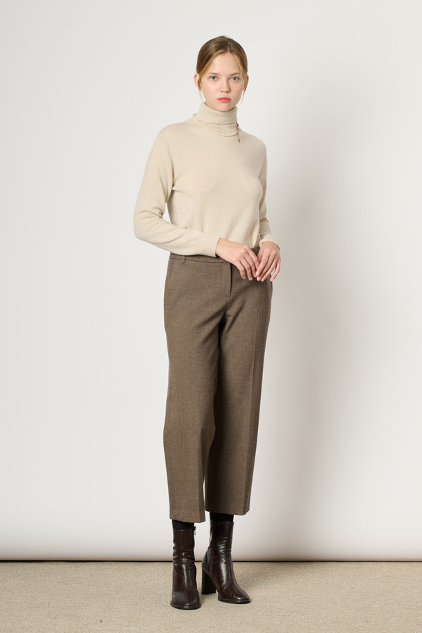 BCBG - 롱/미디팬츠 - [24WT] 레직기 스트레이트 팬츠 - DARK BEIGE B4WAP32573