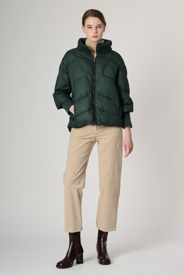 BCBG - 패딩 - [24WT] 양모블록 덕다운 - DARK GREEN B5S1G87543