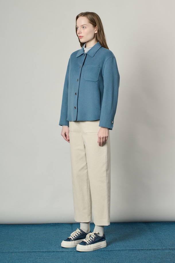 ALL&SUNDRY - 자켓 - [25SS] 울 블렌드 스탠카라 핸드메이드 자켓 - LIGHT BLUE A5S1J10251