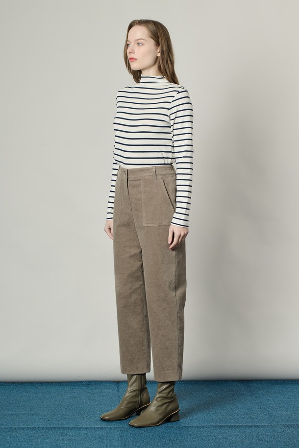 ALL&SUNDRY - 롱/미디팬츠 - [25SS] 베기핏 코듀로이 팬츠 - KHAKI BROWN A5S1P30485