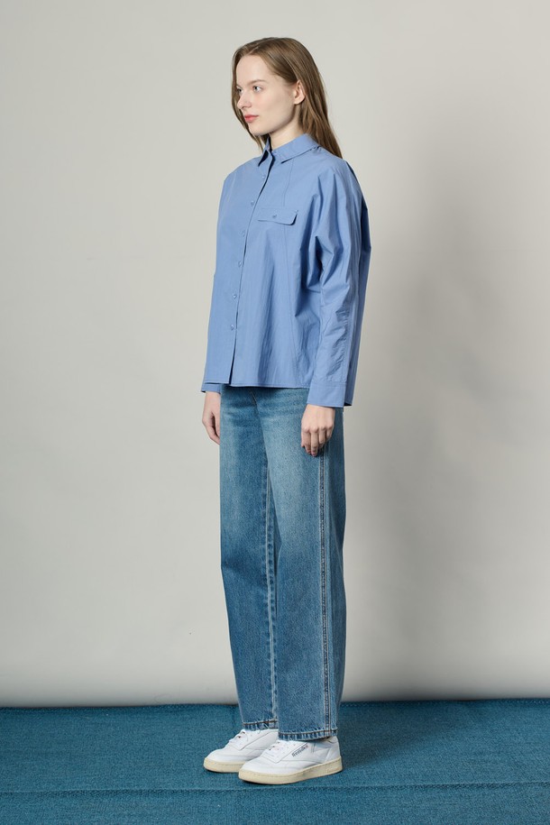 ALL&SUNDRY - 셔츠 - [25SS] 돌먼 슬리브 셔츠 - M BLUE A5S1B47153