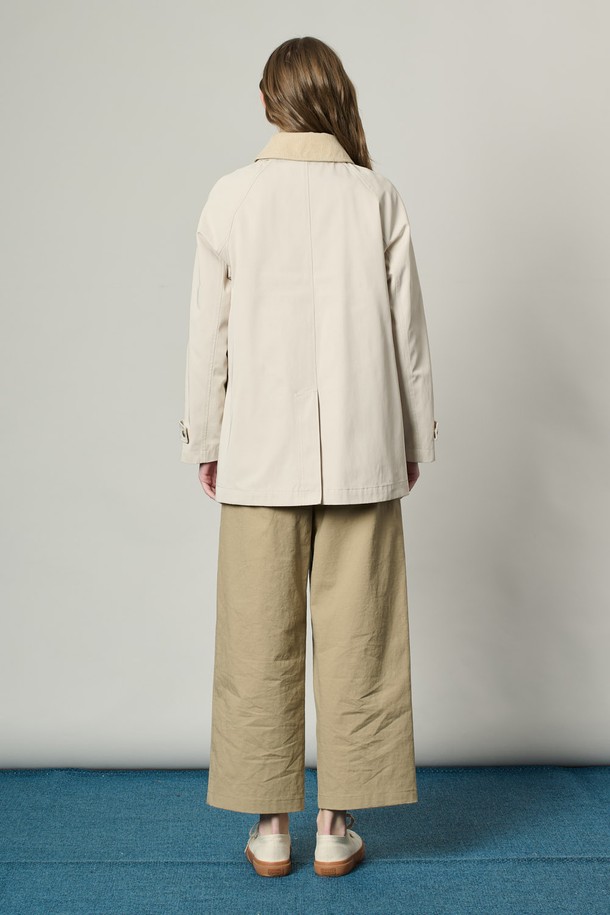 ALL&SUNDRY - 자켓 - [25SS] 코듀로이 칼라블록 하프 자켓 - LIGHT BEIGE A5S2N72271