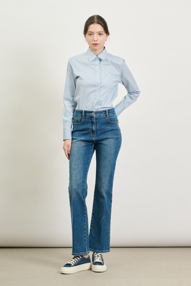 BCBG - 데님 - [25SP] 중청 부츠컷 데님 팬츠 - M BLUE B5S1P36053