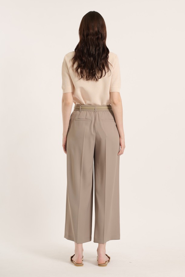 BCBG - 롱/미디팬츠 - [25SM] 벨트세트 와이드 슬렉스 - M BEIGE B5B3P30772