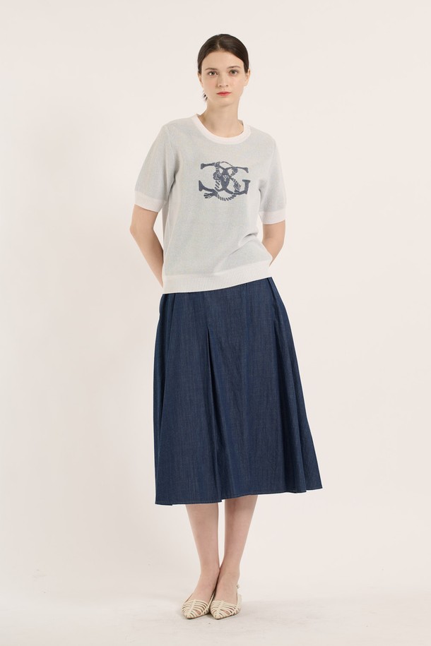 BCBG - 스웨터 - [25SM] 썬셋 자카드 풀오버 - OFF WHITE B5B3K40312