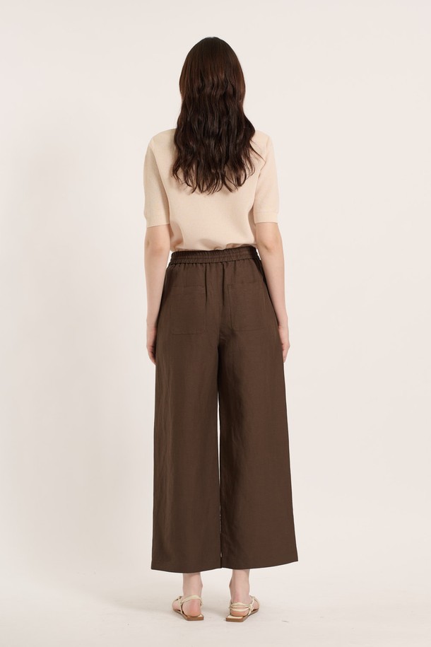 BCBG - 롱/미디팬츠 - [25SU] 허리스트링 팬츠 - BROWN B5B4P38774
