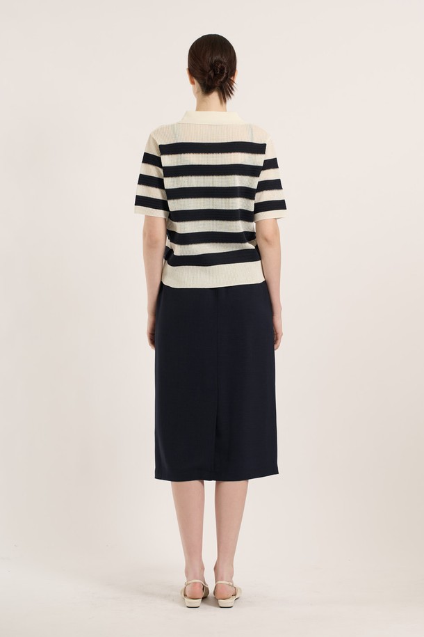 BCBG - 스웨터 - [25SM] 티에리 단가라 풀오버 - DARK NAVY B5B4K48256