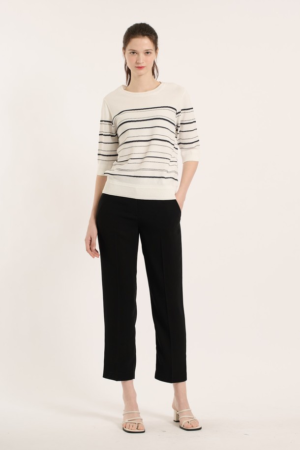 BCBG - 스웨터 - [25SM] 올솔트 단가라 풀오버 - IVORY B5B4K48113