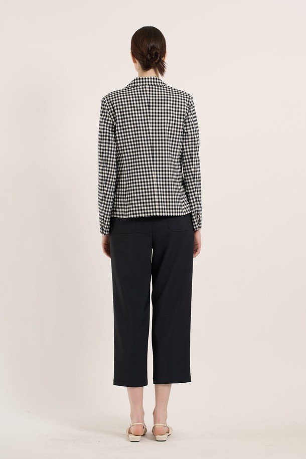 BCBG - 자켓 - [25SM] 체크 싱글 자켓 - DARK NAVY B5B4J13156