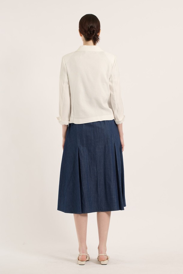 BCBG - 자켓 - [25SM] 린넨 크롭 자켓 - WHITE B5B4J12010