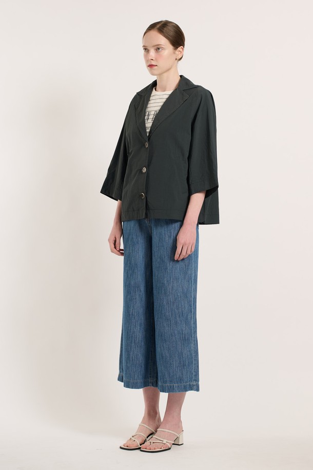 BCBG - 자켓 - [25SU] 더블카라 베이직 자켓 - BLACK NAVY B5M3G17059