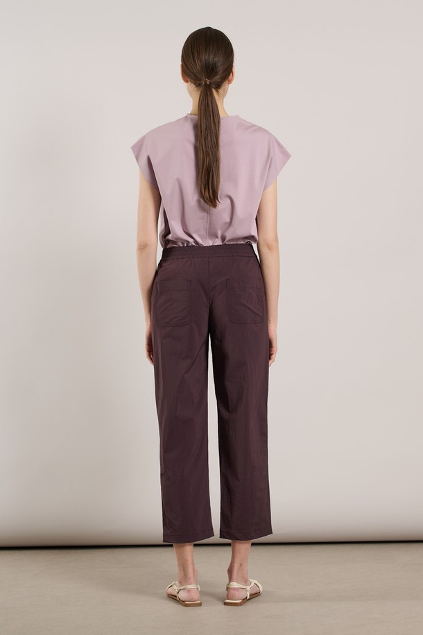 ALL&SUNDRY - 롱/미디팬츠 - [25SU] 밴딩 베기팬츠 - DARK PURPLE A5M3P37664