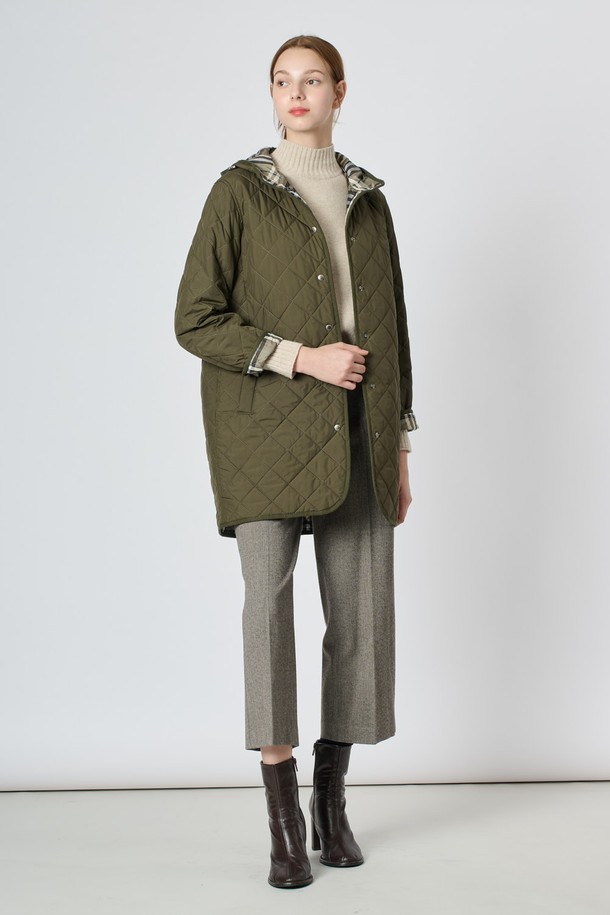 BCBG - 점퍼 - [24WT] 후드 퀼팅 점퍼 - KHAKI B4W9R17045