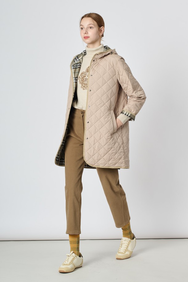 BCBG - 점퍼 - [24WT] 후드 퀼팅 점퍼 - M BEIGE B4W9R17072