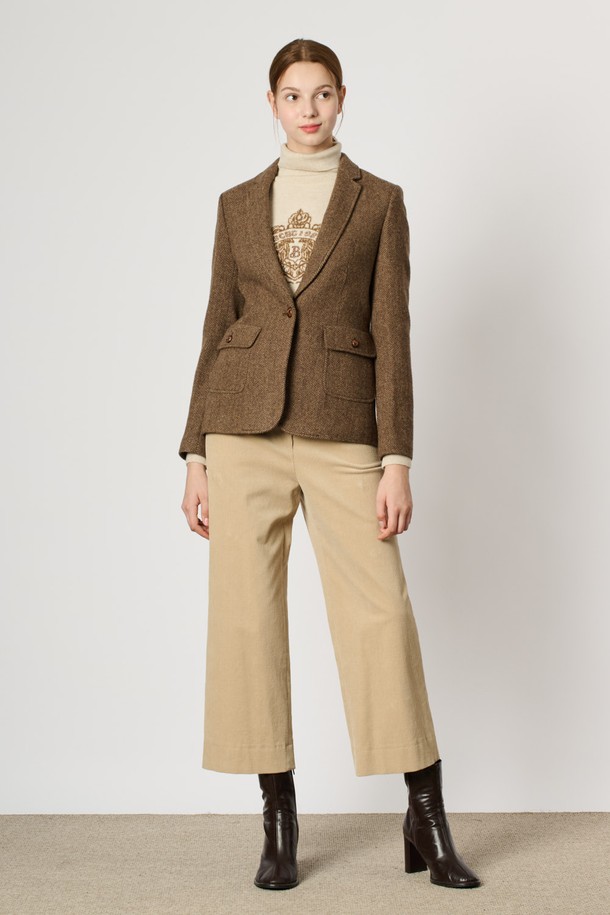 BCBG - 자켓 - [24WT] 클래식 헤링본 자켓 - M BEIGE B4W9J10372