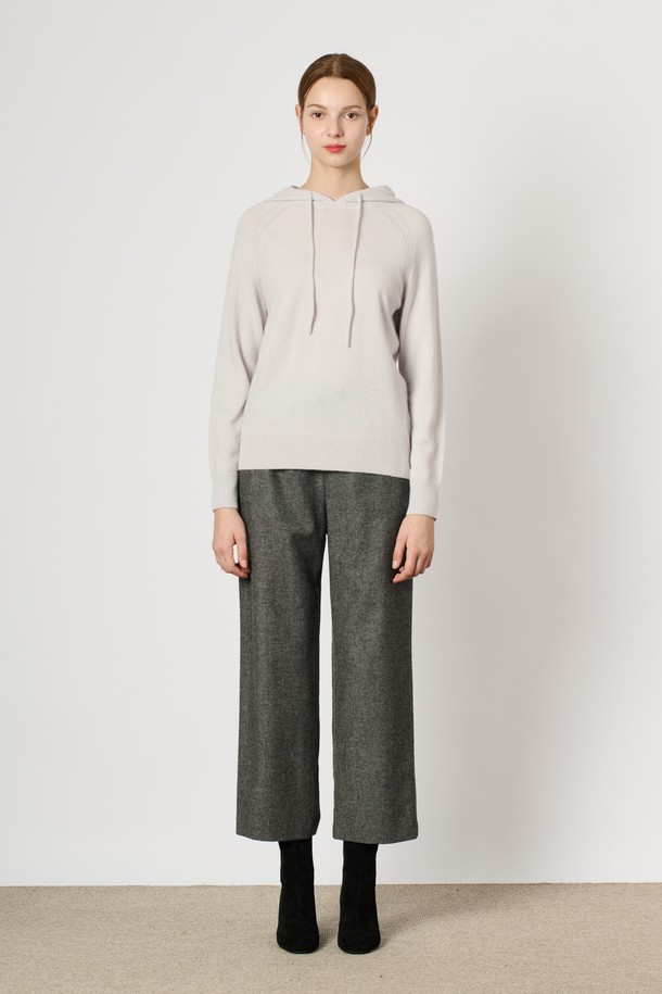 BCBG - 스웨터 - [24WT] 울 캐시 블랜딩 후드 니트 탑 - LIGHT GRAY B4W9K40215