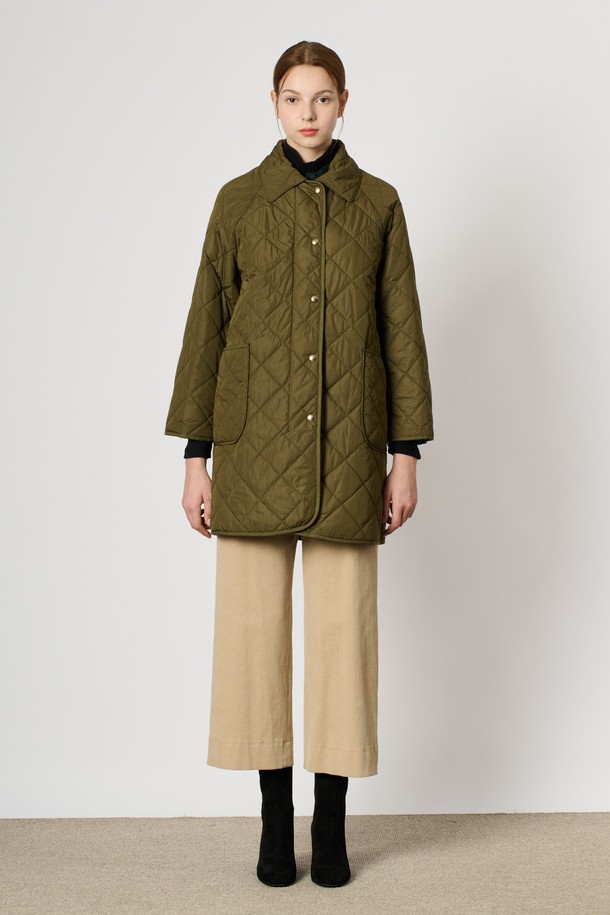 BCBG - 패딩 - [24WT] 퀼티드 패딩 점퍼 - KHAKI B4W9R12545