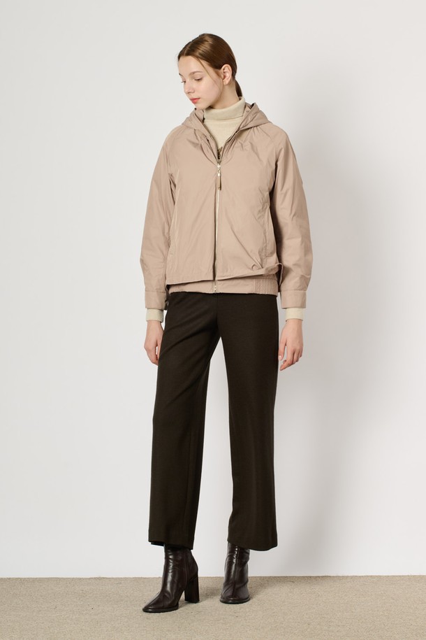 BCBG - 패딩 - [24WT] 후드 집업 더블 점퍼 - M BEIGE B4W9R15072