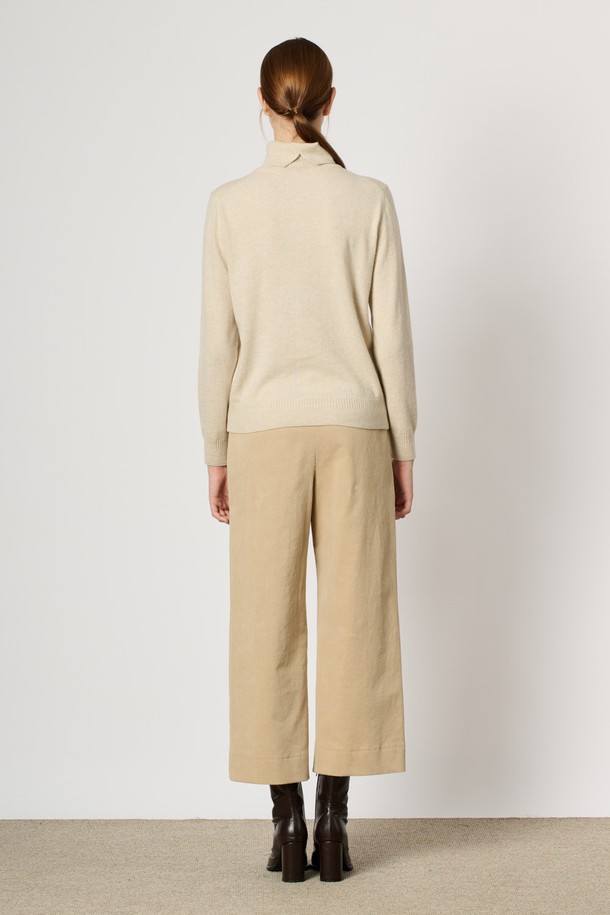 BCBG - 터틀넥 - [24WT] 원포인트 터들넥 니트 탑 - OATMEAL B4WBK32577