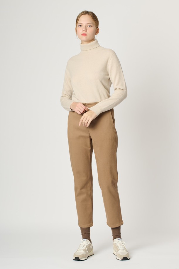 BCBG - 롱/미디팬츠 - [24WT] 백밴딩 테이퍼드 팬츠 - M BEIGE B4WBP38272