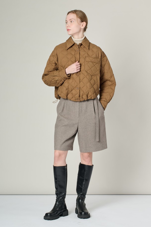 ALL&SUNDRY - 패딩 - [25SS] 셔츠형 덕 자켓 - CAMEL A5S1G87080