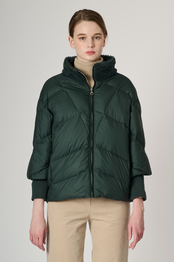 BCBG - 패딩 - [24WT] 양모블록 덕다운 - DARK GREEN B5S1G87543