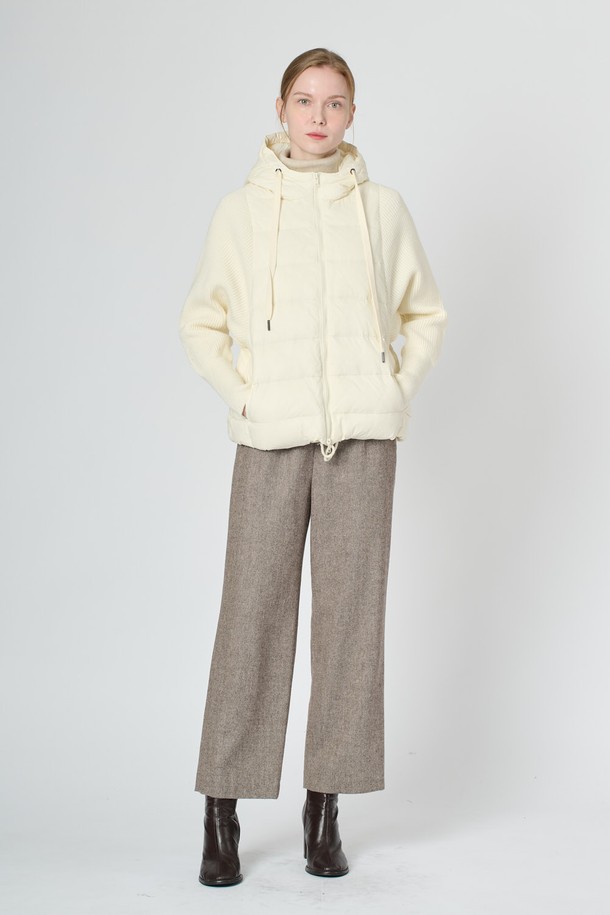 BCBG - 패딩 - [24WT] 니트블록 덕다운 - IVORY B5S1G88013