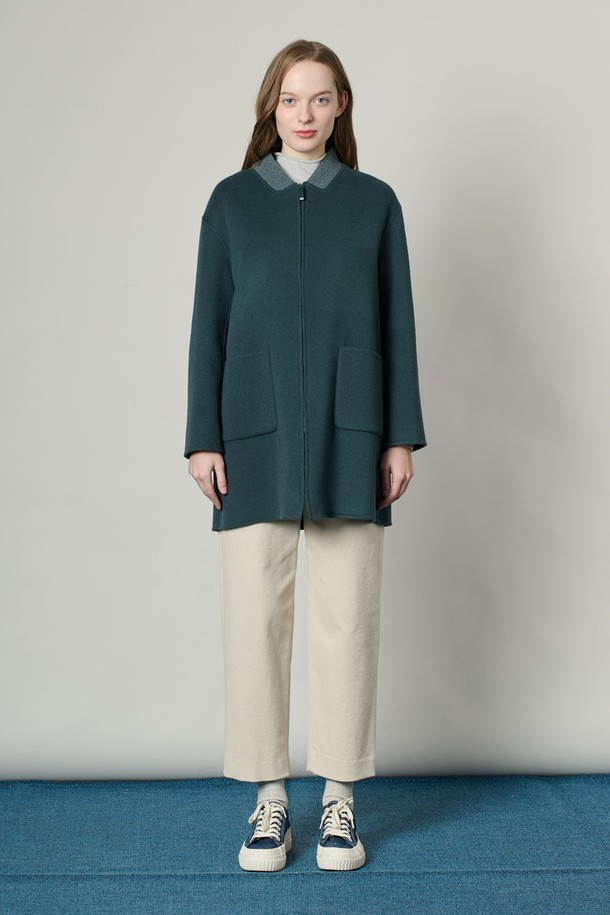 ALL&SUNDRY - 코트 - [25SS] 집업 핸드메이드 코트 - DARK GREEN A5S1J10543