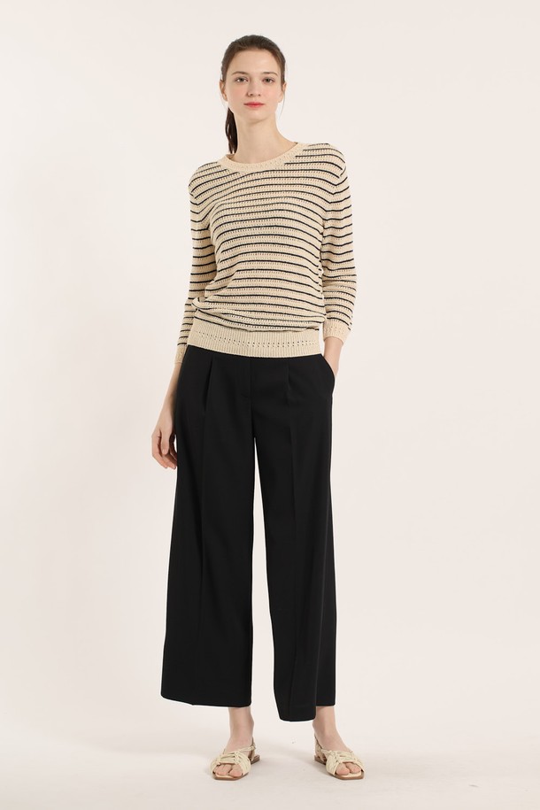 BCBG - 스웨터 - [25SM] 릴리 스트라이프 풀오버 - NAVY B5B3K40755