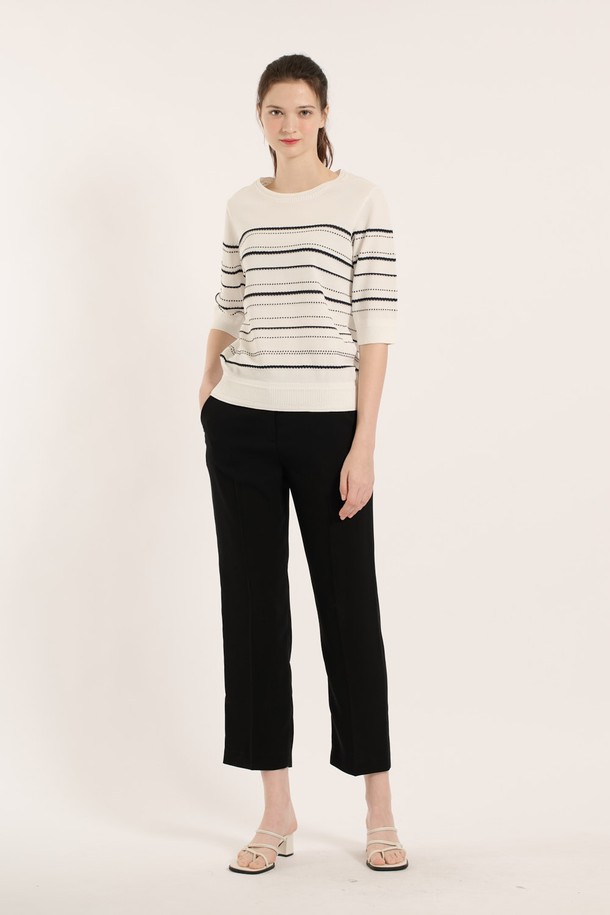 BCBG - 스웨터 - [25SM] 올솔트 단가라 풀오버 - IVORY B5B4K48113