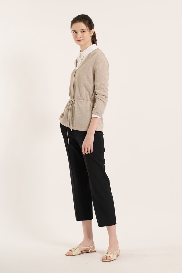 BCBG - 가디건 - [25SM] 웨이스트 스트링 가디건 - M BEIGE B5B4K11472