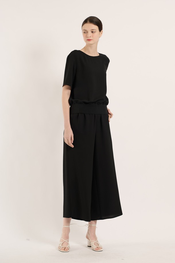 BCBG - 블라우스 - [25SM] 니트배색 t블라우스 - BLACK B5B4B48699